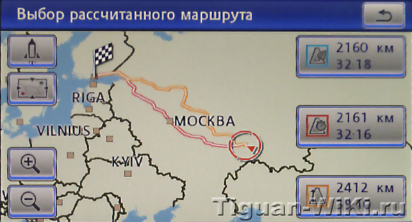 Маршрут на картах РНС 510