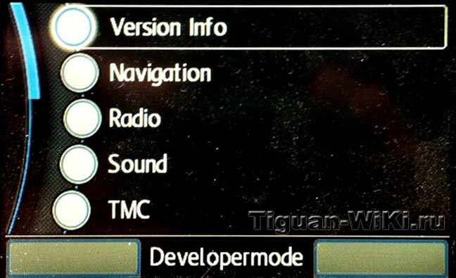 Developer Mode в RNS-315 на Тигуане
