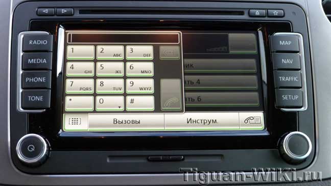 Набор номера Bluetooth на RNS-510