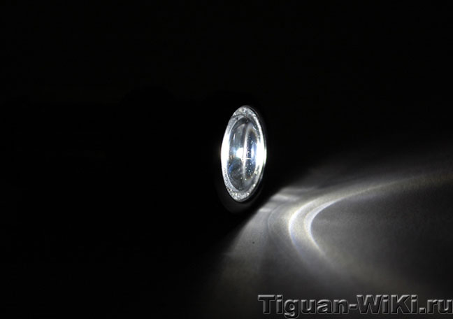 Пример свечения светодиодного фонарика VW